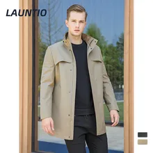 Мужские тренчи, весна-осень, новинка, одноцветные, мужские, деловые, повседневные, с широкой талией, на молнии, черные, верхняя одежда, пальто, тренчи, 3XL