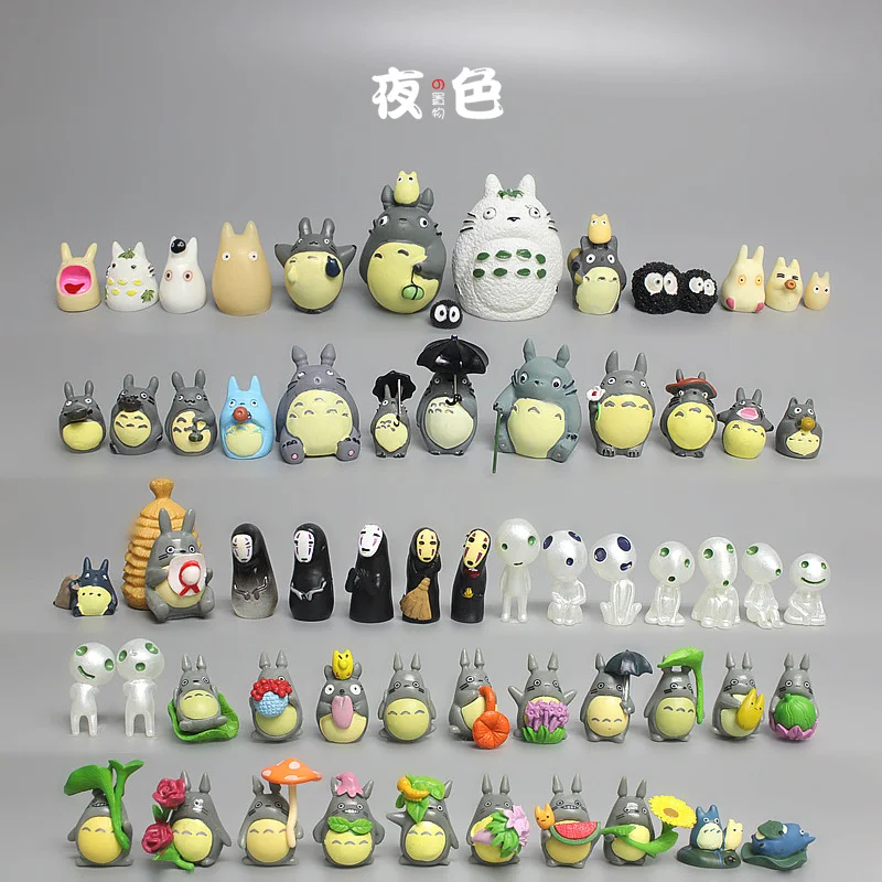 Studio Ghibli Anime Totoro Multiple Forms Faceless Man Figures Desk Ornaments Miyazaki Hayao Model Fairy Garden Miniatures Decor | Дом и сад