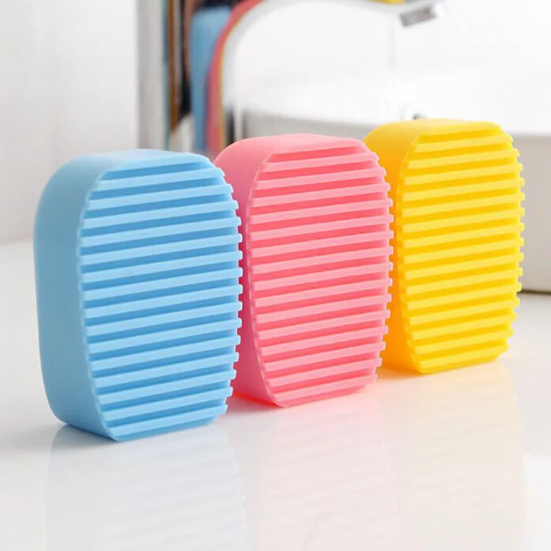 Candy Color Silicone Mini Washboard 1pc Laundry Wash Board Handheld Scrubbing Brush Non-slip Small Washboards laundry board