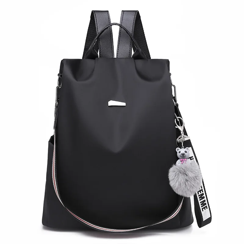 

2019 New Style Fashion Korean-style Simple Solid Color Nylon Anti-Theft Casual WOMEN'S Backpack Multi-functional Backpack