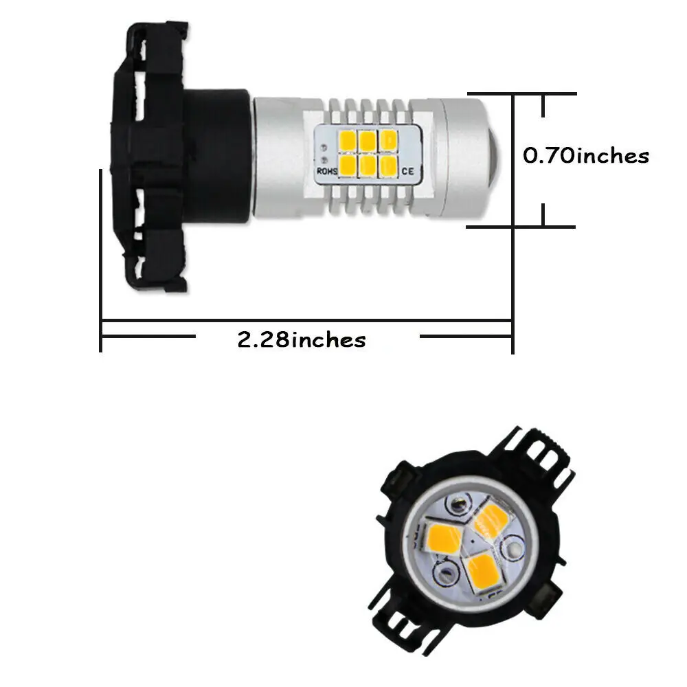 White Amber branco ambar Error Free PY24W 5200s 3030-SMD LED for Audi BMW Land Rover Mercedes-Benz Front Turn Single Lights