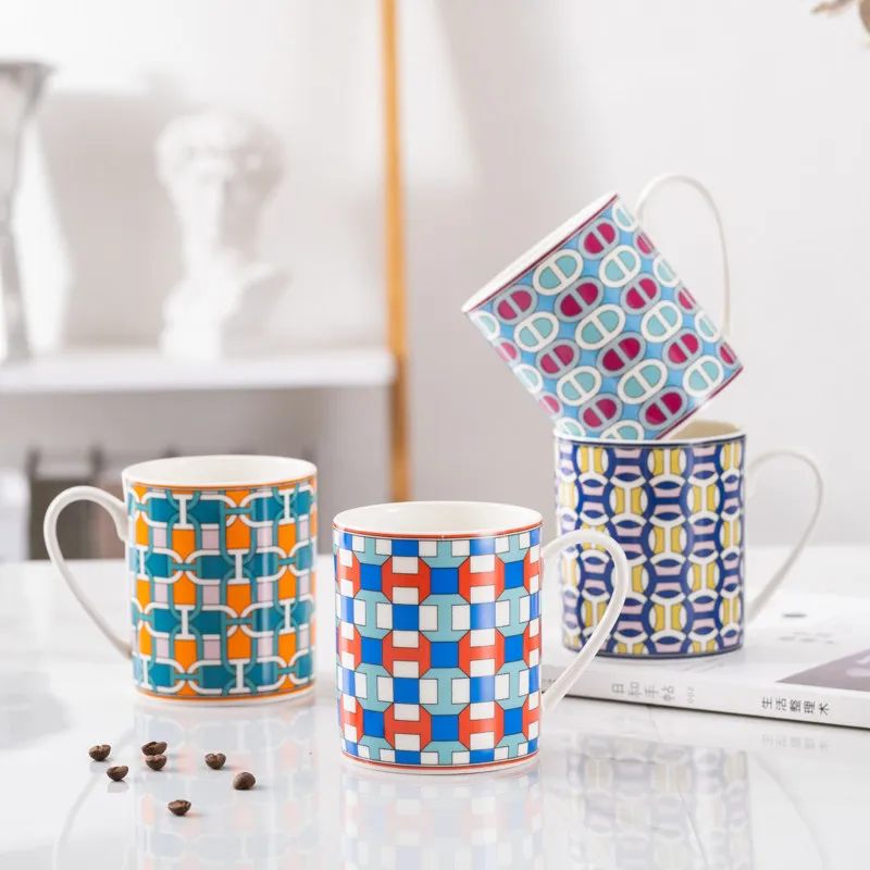 

Porcelain Tea Milk Mugs With Gift Box Coffee Cups Ceramic Dinnerware Luxury Wedding Birthday Presents For Couple Friends 380ML