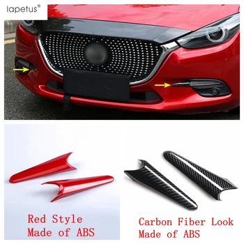 

Front Fog Lights Lamps Eyelid Eyebrow Stripes Cover Trim Red / Carbon Fiber Look Exterior For Mazda 3 Hatchback Sedan 2017 2018