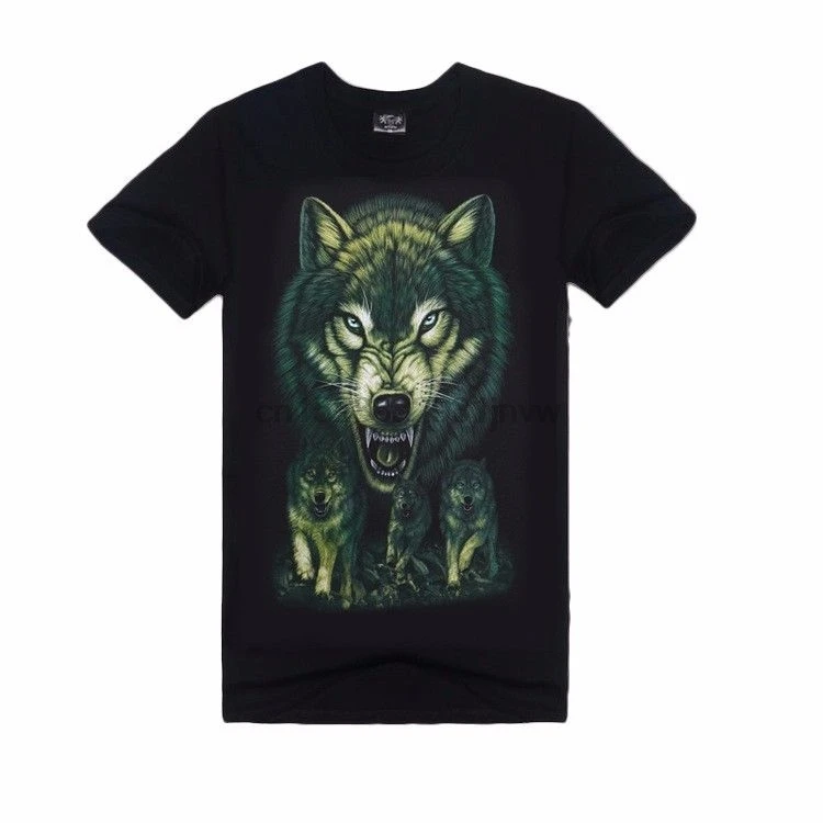 Новая мода 100% хлопок Angry Wolves Fig Мужская 3D печать короткий рукав Футболка Мода