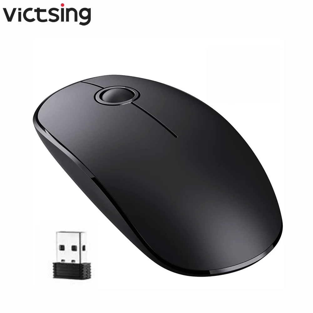 VicTsing, тонкая беспроводная мышь 2,4G, бесшумная мышь для ноутбука с нано приемником, портативная Мобильная оптическая мышь для ноутбука, ПК, ноутбука