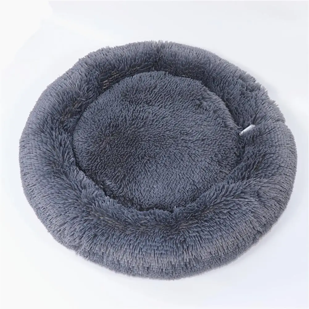 Dark gray Милые круглые макароны, мягкие длинные плюшевые, теплый мягкий для питомца, гнездо для кошки, собаки, спящего Met, коврики для дома, диван, корзина для собак, кровать для домашних животных - Цвет: Dark gray