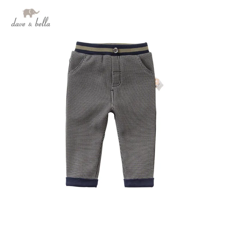 

DB15861 dave bella winter baby boys fashion plaid pockets pants children full length kids pants infant toddler trousers