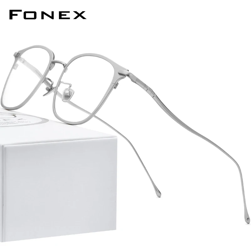 FONEX Мужская оправа для очков из чистого титана квадратная близорукости