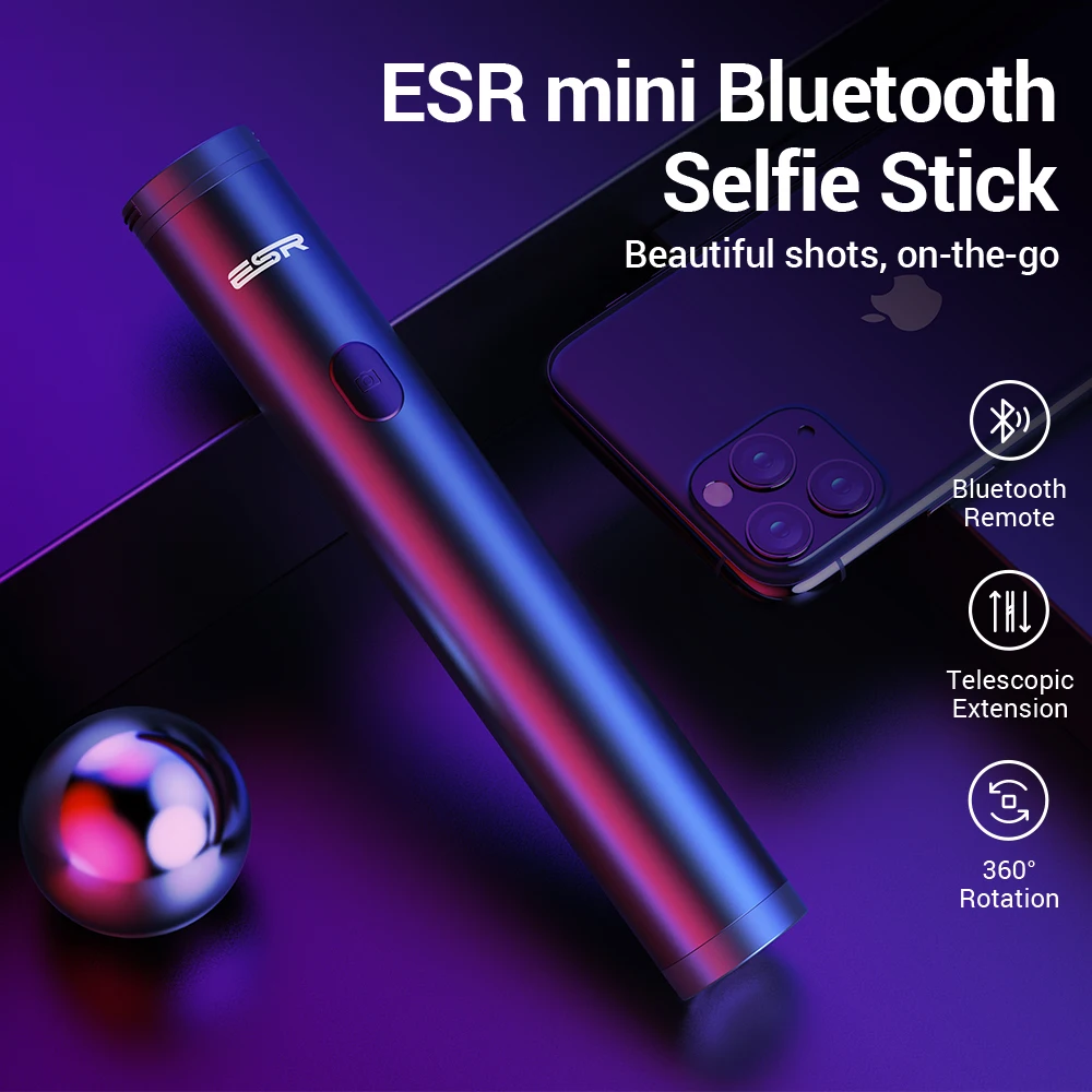 ESR Bluetooth селфи палка пульт дистанционного управления со светодиодной подсветкой