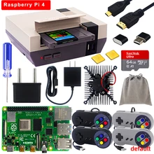 Retroflag nespi 4 caso framboesa pi 4 com ssd caso + cartão 4k hd cabo de vídeo gamepads nespi4 caso para raspberry pi 4 modelo b