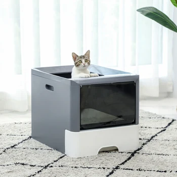 

Cat Sand Litter Box With Cat Litter Shovel Pet Toilet Bedpans Large Spance Portable Easy to Assemble Pet Cat Little Box Cleaning