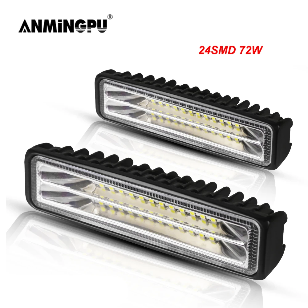 

ANMINMGPU 2x 6" 48W 72W LED Fog Lights for Off Road Jeep SUV 4x4 ATV Bright DRL LED Daytime Running Light Bar Car Light Assembly