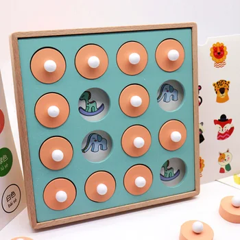 

Kids Wooden Memory Match Chess Game Children Early Educational 3D Puzzles Hot Sales