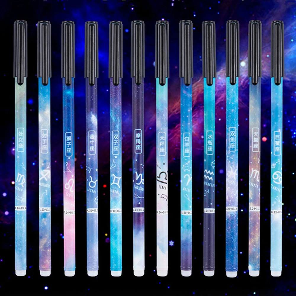 XINRUI Cartoon Erasable Rollerball Pens - 8 Pack With 20 Refills, 0.35mm Blue & Black Ink, Cute Animal Design, For Kids Students