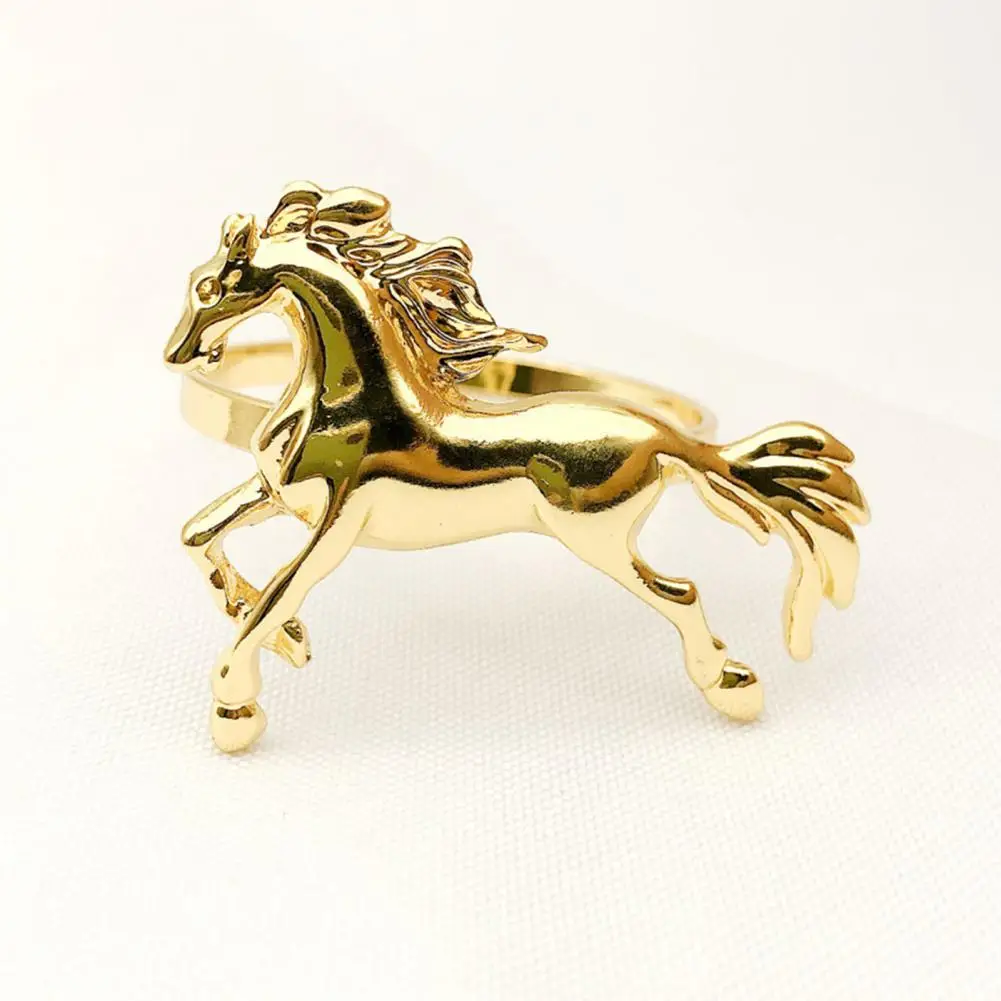 6pcs Creative high-end European animal horse napkin buckle creative metal napkin ring hotel model room Christmas ring