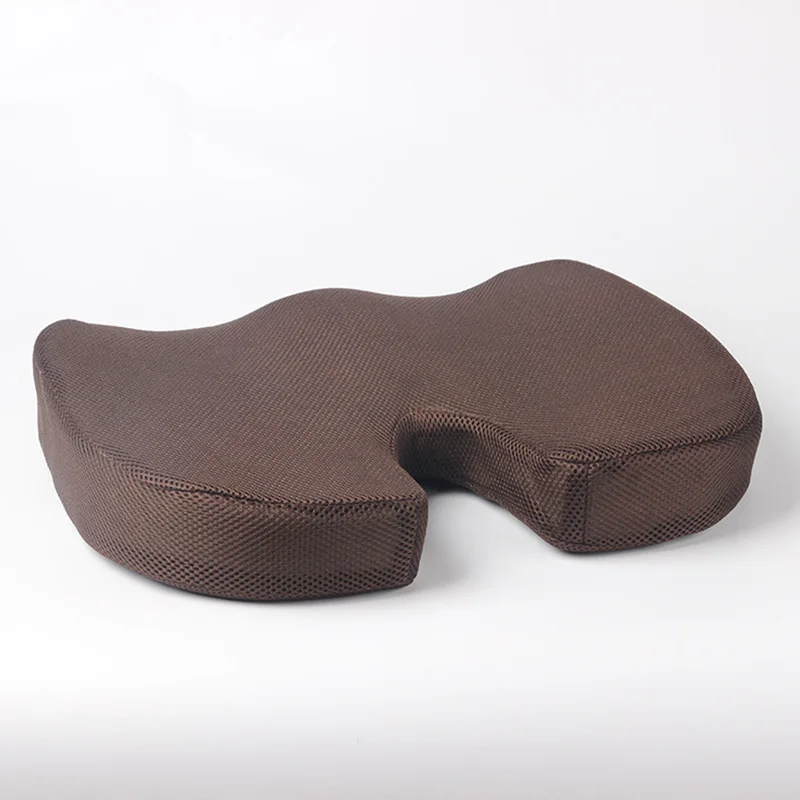 U-образная силиконовая гелевая подушечка пены памяти подушка копчик защита медленного отскока лето прохладное кресло подушка для сидения коврик пустая подушка - Цвет: Coffee