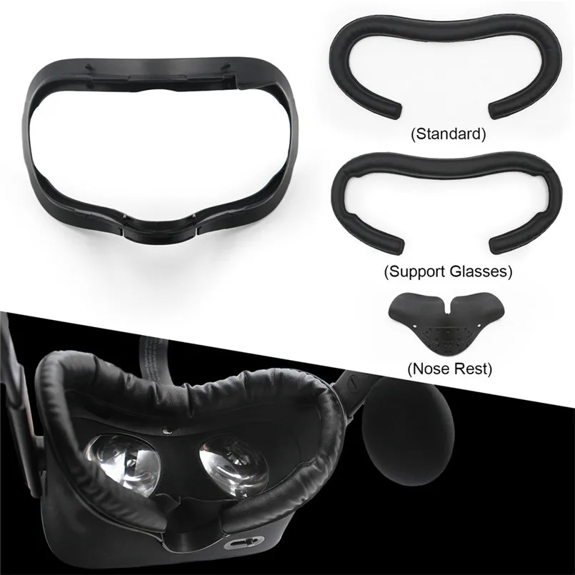 Искусственная Кожа Защита лица хлопковая маска для глаз нижняя поддержка нос аксессуар комплект для Oculus Rift VR гарнитура 40AUG7