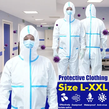 

High Antibacterial Medical Protective clothing SMS water-repellent non-woven fabric Hooded Coveralls Safety Antistatic Workwear