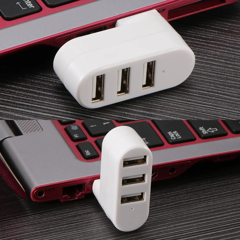 Вращающийся высокоскоростной usb-хаб с 3 портами 2,0 USB разветвитель адаптер для ноутбуков/планшетных ПК периферийных устройств