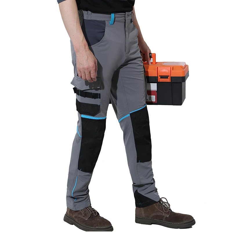 Pantalones de trabajo multifuncionales para hombre, ropa de trabajo con  cintas reflectantes