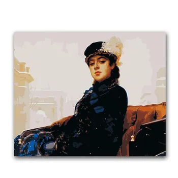 

Figure DIY numbers painting package miller's paintings "The Gleaners" picture coloring paint by numbers with kits for hoom