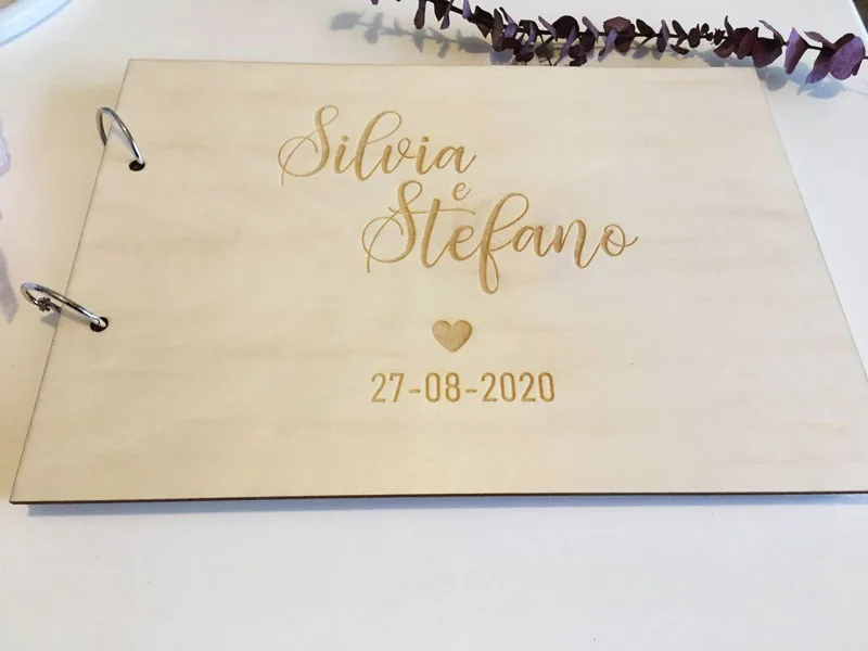 Wedding Guestbook Guest Book Personalized Wooden Wedding Guest Book Engraved Rustic Album
