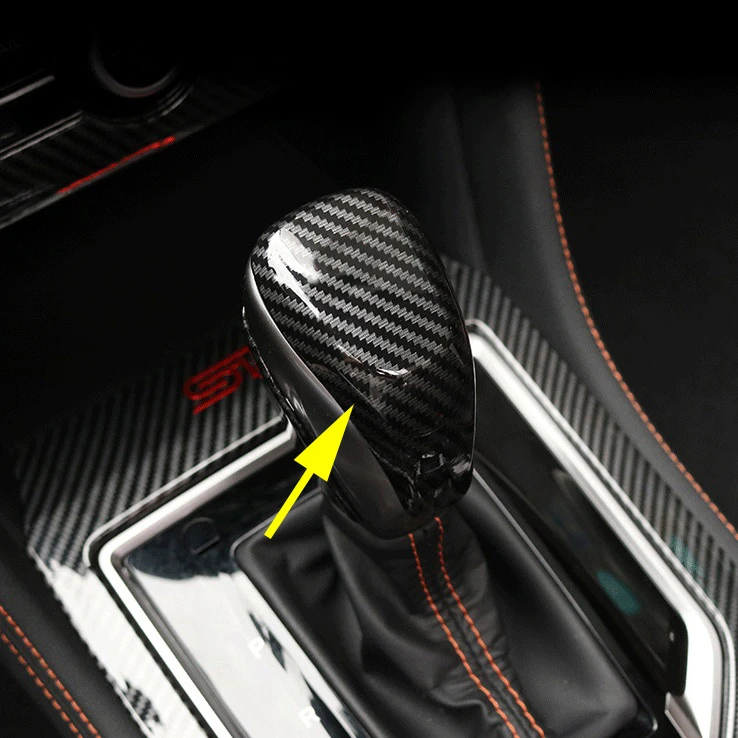 For Subaru Crosstrek Forester Impreza Gear Shift Lever Knob Cover Carbon Fiber