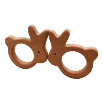 

Baby Rabbit Beech Teether Infant Teething Chewing Soother Molar Toys Pendant