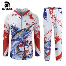 Новинка 2021, одежда для рыбалки SPATA, мужские солнцезащитные рыболовные рубашки с длинными рукавами, Джерси для рыбалки, езды на велосипеде, пешего туризма, одежда для рыбалки с капюшоном Новинка 2021, одежда для рыбалки SPATA, мужские солнцезащитные рыболовные рубашки с длинными рукавами, Джерси для рыбалки, езды на велосипеде, пешего туризма, одежда для рыбалки с капюшоном