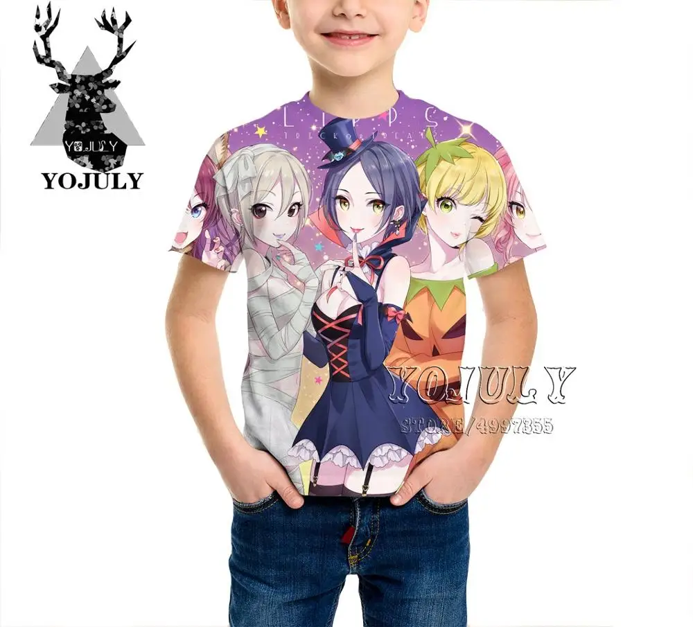 YOJULY/детская одежда Idol Master, Детская футболка с 3d принтом Золушки для девочек и мальчиков Лидер продаж, модные футболки A467 - Цвет: 1
