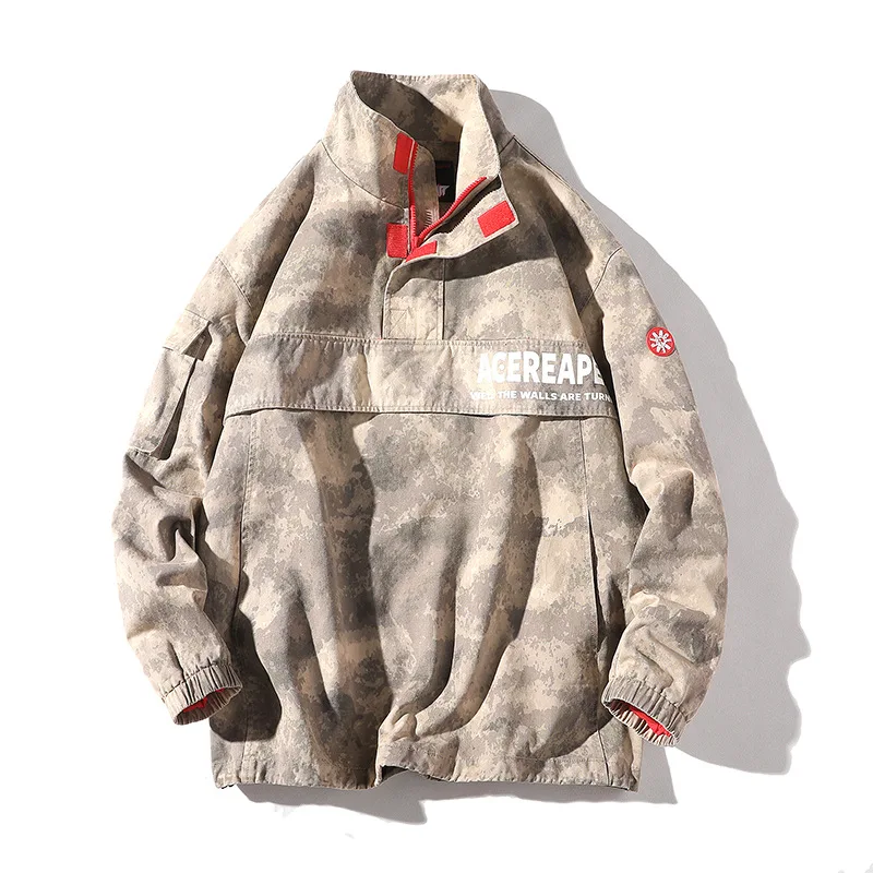 

Vertical Ze Produced 18aw National Trends Origional Loose-Fit Stand Collar Camouflage Jacket Japanese-style MEN'S Wear Pullover
