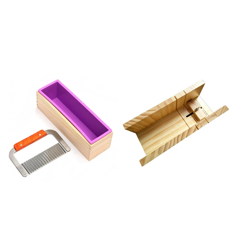 

1 Pcs Rectangle Soap Mold with Wood Box Steel Soap Cutter Cuboid Molds Handmade Soap Making & 1 Pcs Handmade Diy Soap Cutting To