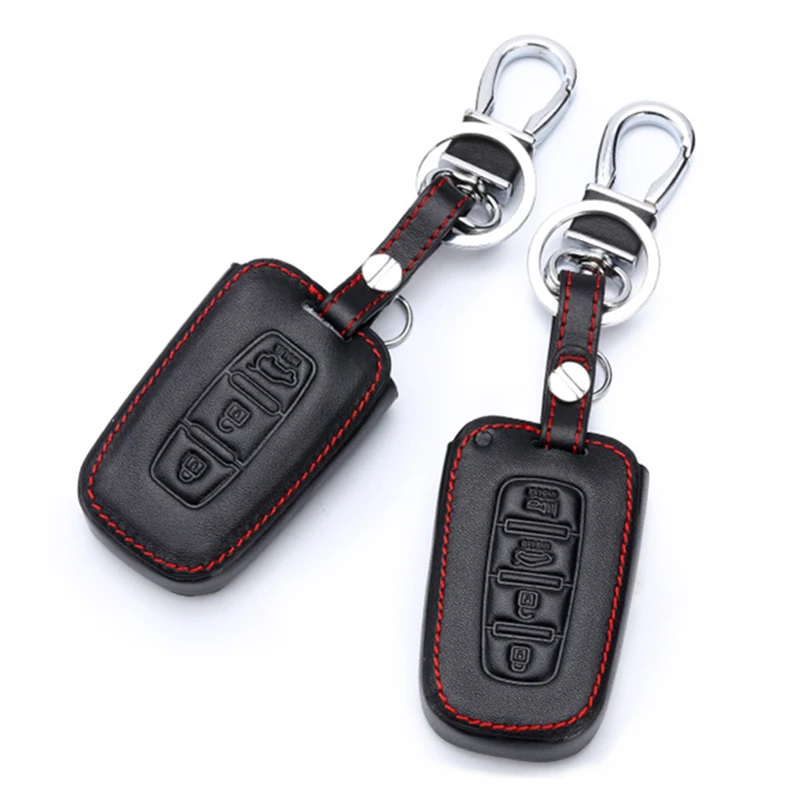 Чехол для ключей из натуральной кожи на 3/4 кнопки Kia Rio QL Sportage Ceed Cerato Sorento K2 K3 K4 K5 Fin