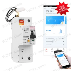 1P100A Single phase Din rail WIFI Smart Energy Meter Power Consumption kWh Meter wattmeter voice control Alexa google assistant