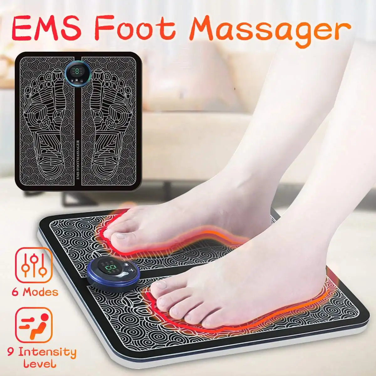 Tens Ems Foot Massager Fisioterapia Mat Massageador Pes Leg Deep ...