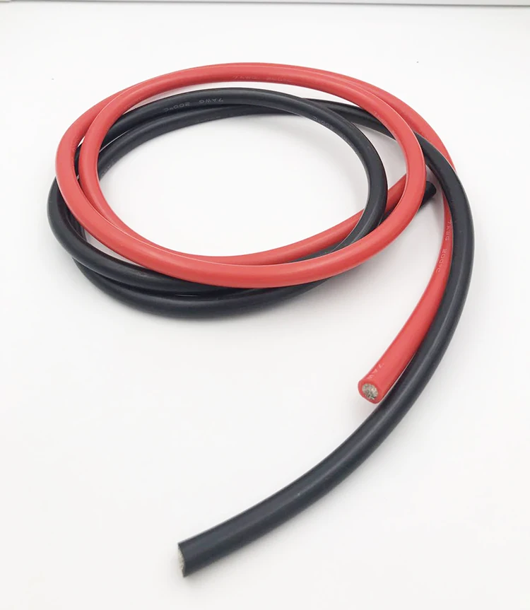 Silicone Silica Gel Wire 1m Red+1metre Black 6AWG 7AWG 8AWG, 10AWG 12AWG 14AWG 15AWG 16AWG 18AWG High Temperature Silicon Wire