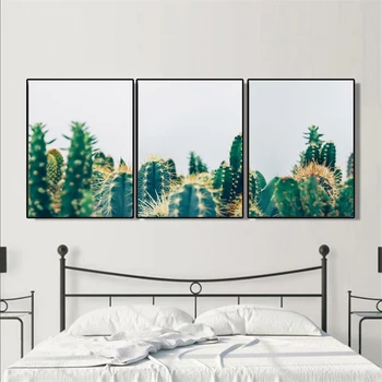 

Laeacco Nordic Canvas Painting Calligraphy Cactus Posters and Prints Wall Artwork for Living Room Home Decoration Pictures