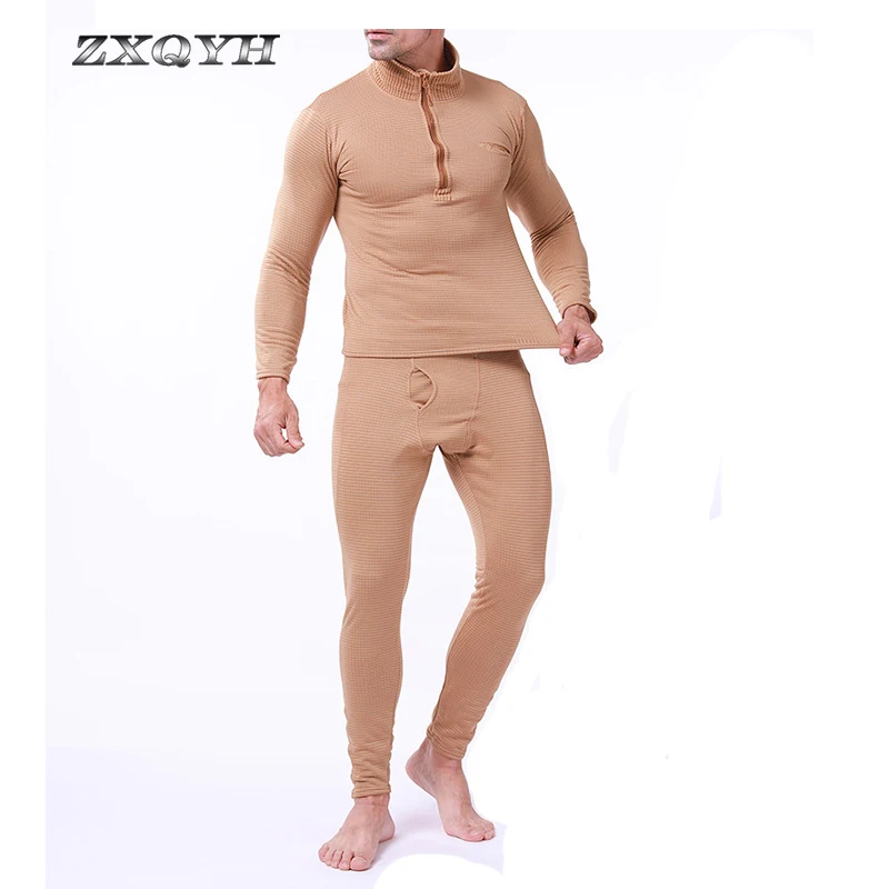 ZXQYH, зимнее термобелье, мужские комплекты, Военная Тактическая форма, уличная спортивная одежда, походная теплая футболка+ штаны, Униформа, наборы