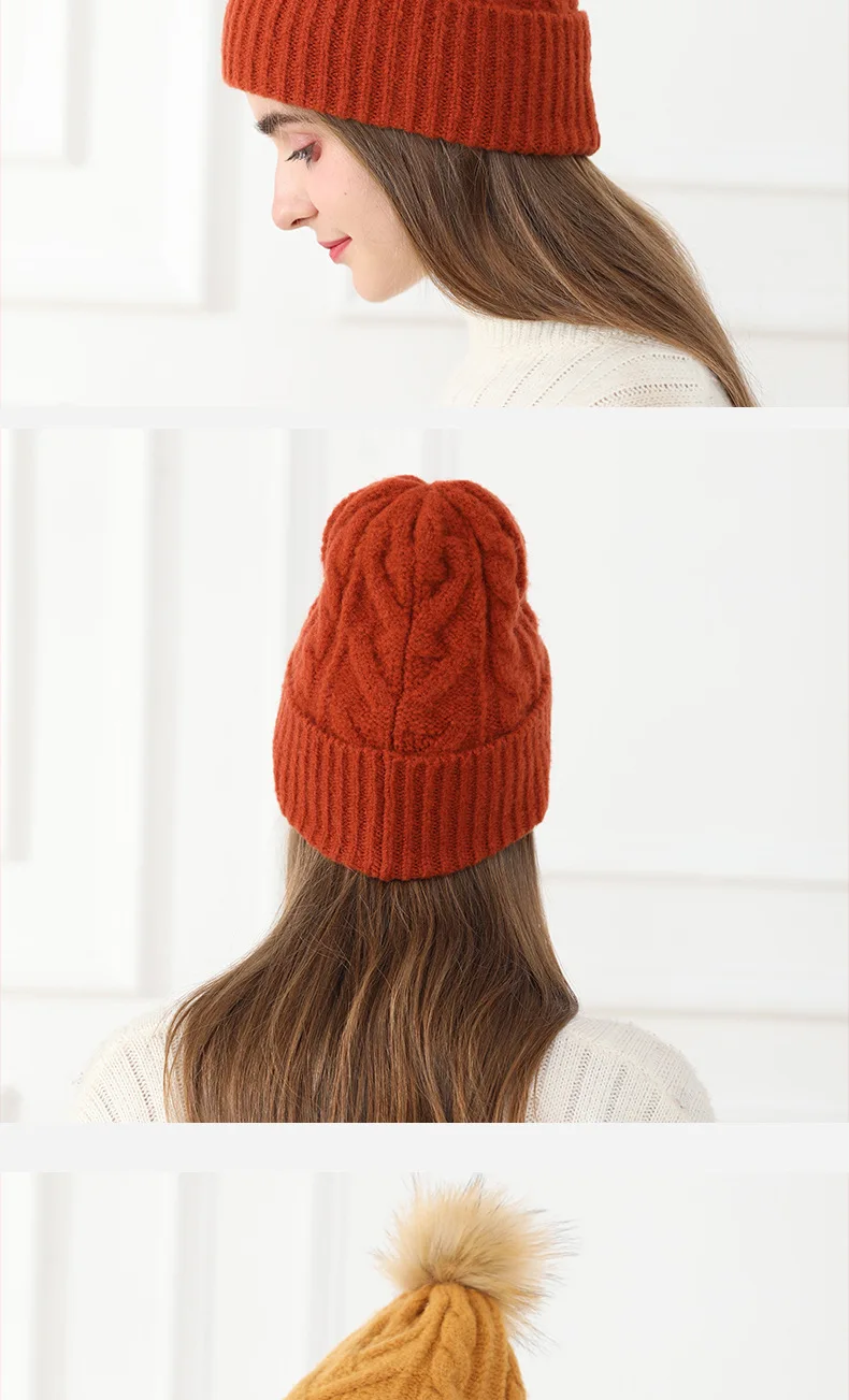 Зимняя вязаная шапка millinery в Корейском стиле, модная осенняя и зимняя ветрозащитная велосипедная Высококачественная Мягкая шерстяная шапка