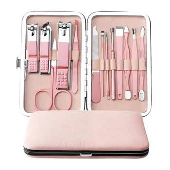 

13pcs Pedicure & Manicure Tool Kit Nail Clippers Set Eyebrow Scissors Tweezers with Acne Needle Nail File Dead Skin Remover