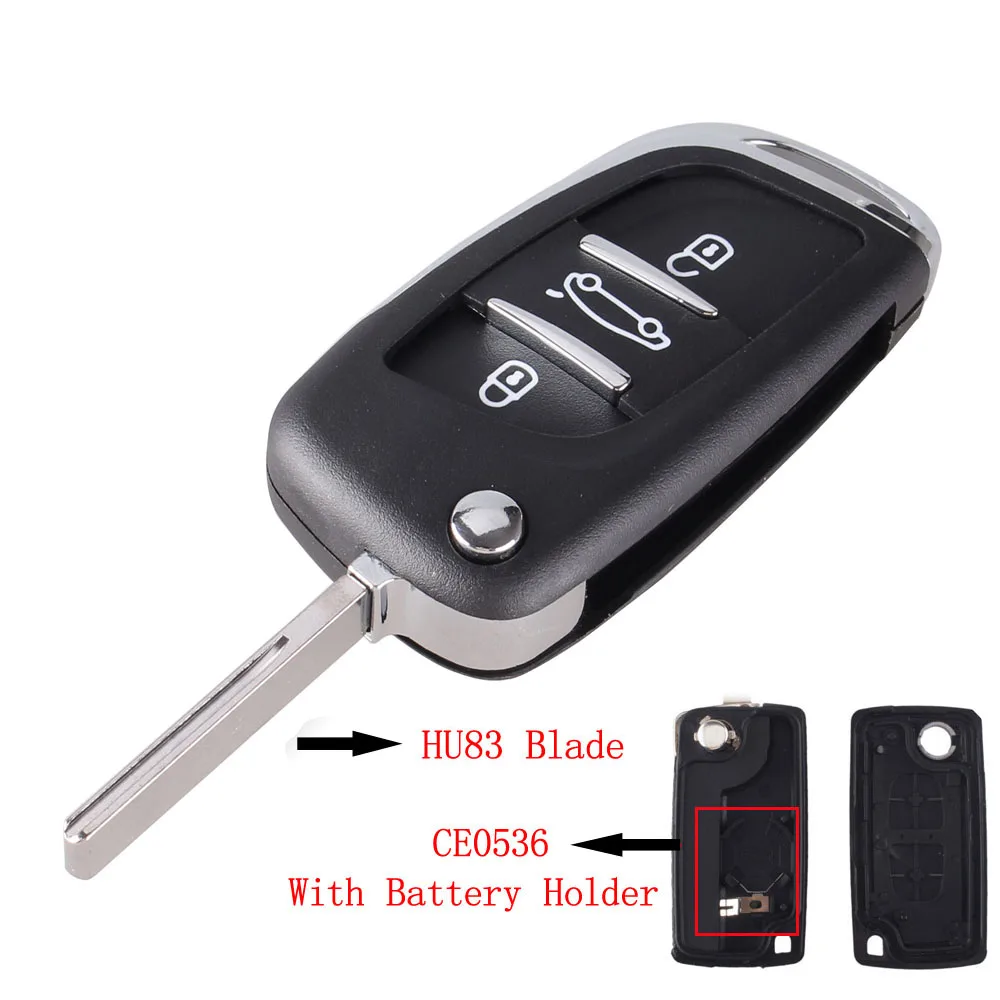 3 BT HU83 CE0536 KEYYOU 2/3 Кнопка модифицированный дистанционный ключ для автомобиля в виде ракушки чехол для peugeot 307 408 308 4007 3008 для Citroen C2 C3 C4 C5 C6 Picasso CE0536 - Цвет: 3 BT HU83 CE0536