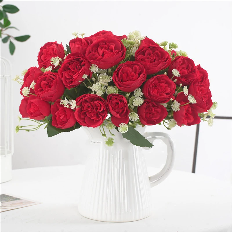 

Simulation Flower Plant Artificial Rose Bouquet Home Wedding Party Decoration