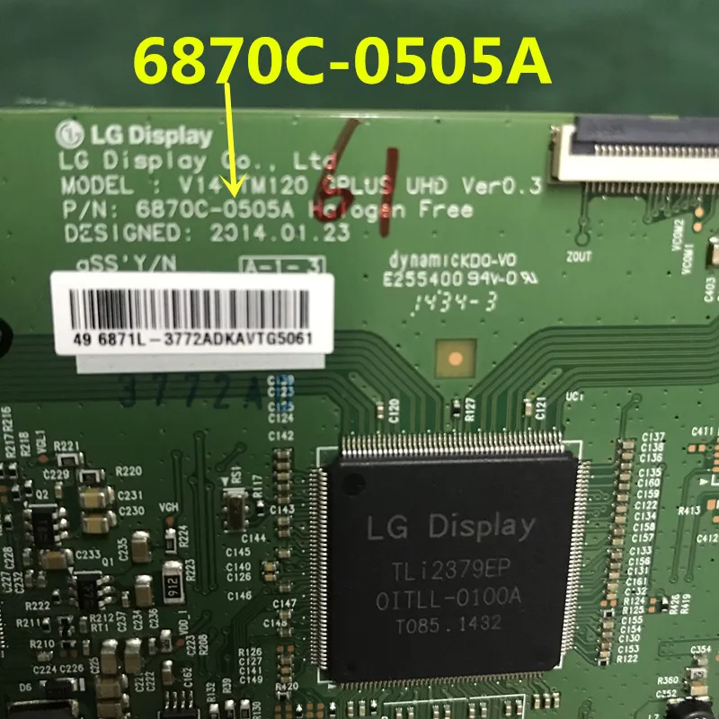 95% тест T-con Board for LG 6870C-0505A V14 TM120 GPLUS UHD Ver0.3 лоджик борд для 42-дюймовый 49 дюймов 55 дюймов