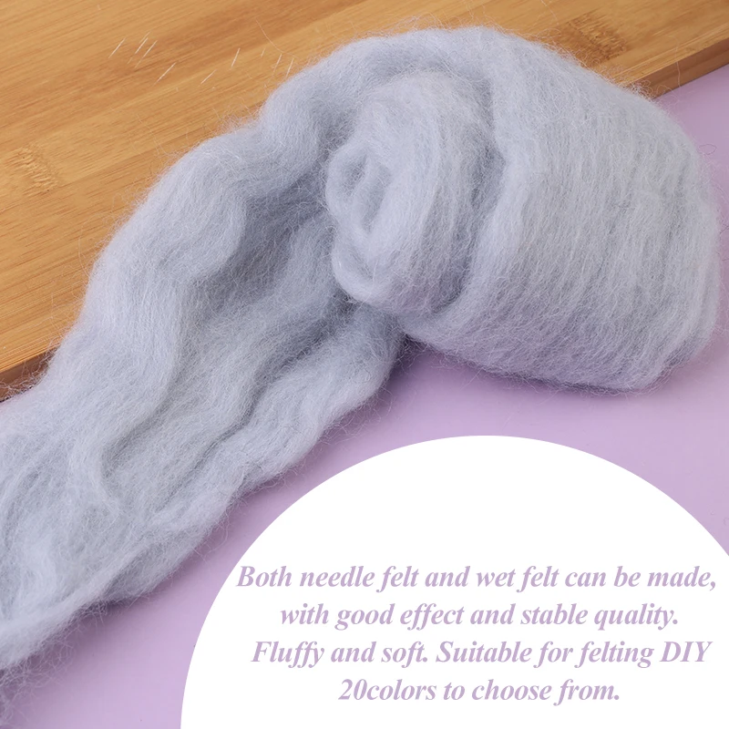 Needle Felting Wool 100g/50g Soft White Felting Wool Fiber Needle Felting Natural Collection For Animal Projects Wool for Needlework