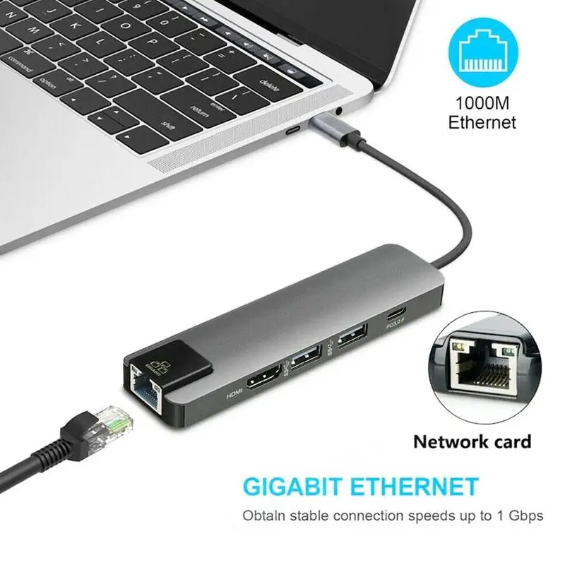 Type-c док-станция usb-c концентратор Macbook к Hdmi Pd функция Rj453.0hub