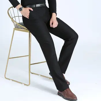 Mens Dress Pants Formal Office Trousers Business Suit Pants Office Work Slim Fit Male Trousers 4