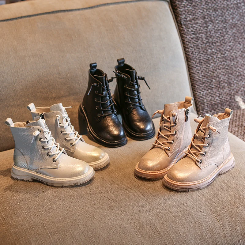 Детские Ботинки martin; водонепроницаемые классические ботильоны; Детские кожаные теплые утолщенные ботинки унисекс; зимняя Нескользящая повседневная обувь