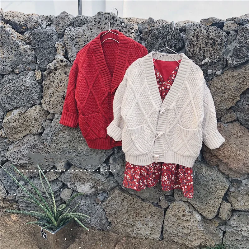 

2019 Autumn Winter Girls Children Sweater Cardigan Duffle Coat Kids Boys Knitted Cardigan Children Jacket Clothing