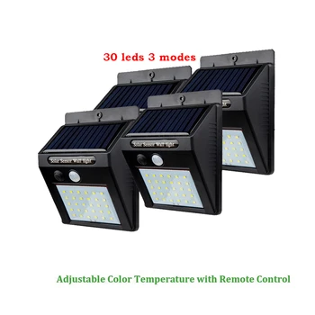 

2/4PCS 30 LED Separable Solar Panel Solar light PIR Motion Sensor 3 Modes Outdoor & Indoor Security Emergency Wall Lamp 500 LM