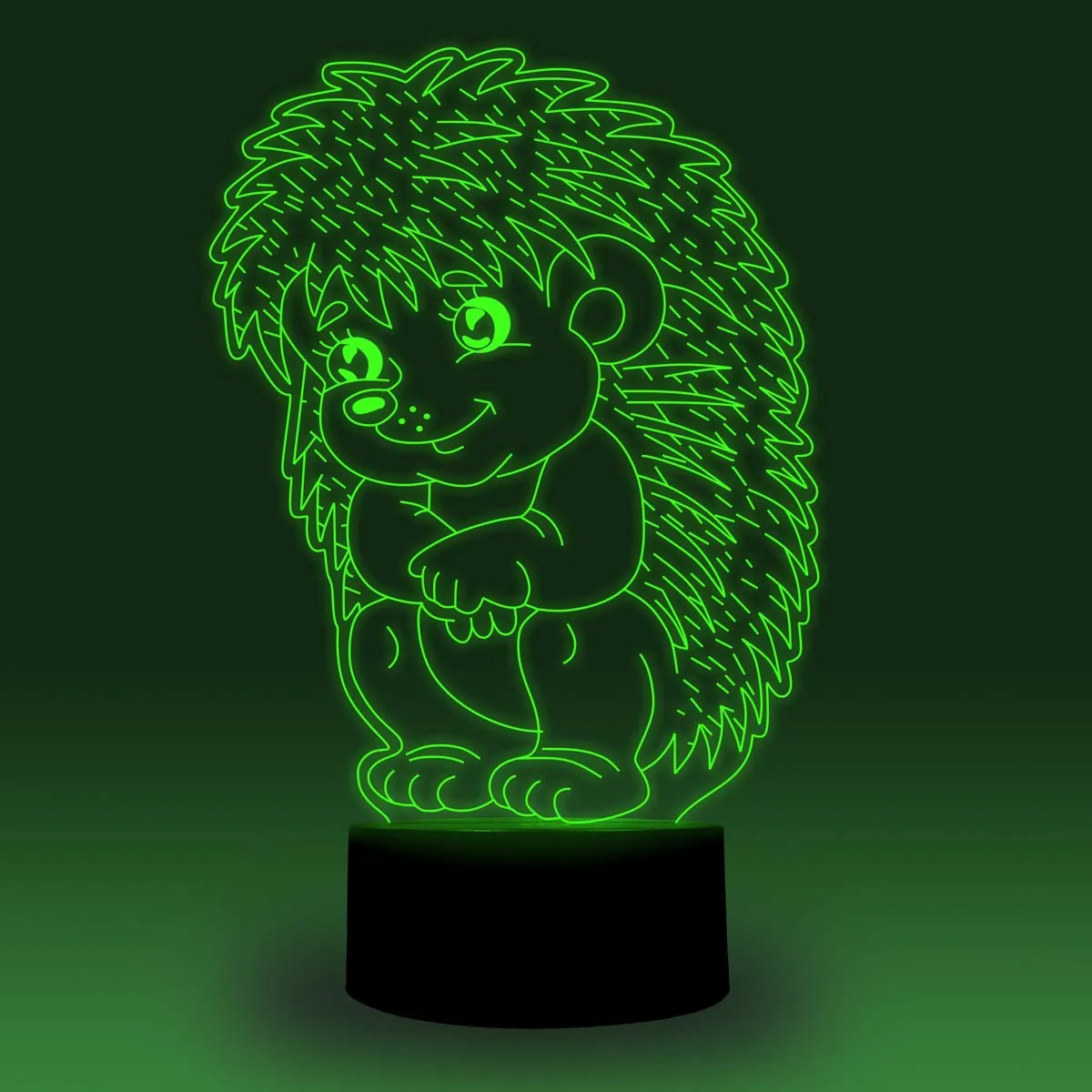 NiteApps 3D сидящий Ежик светодиодный ночник настольная иллюзия Лампа подарок на день рождения приложение/сенсорное управление